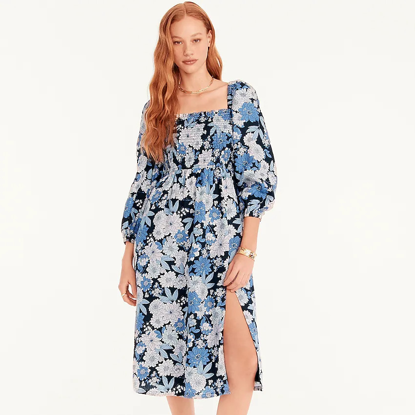 J.Crew: Linen Daydream Dress In Zinnia Floral For Women | J. Crew US