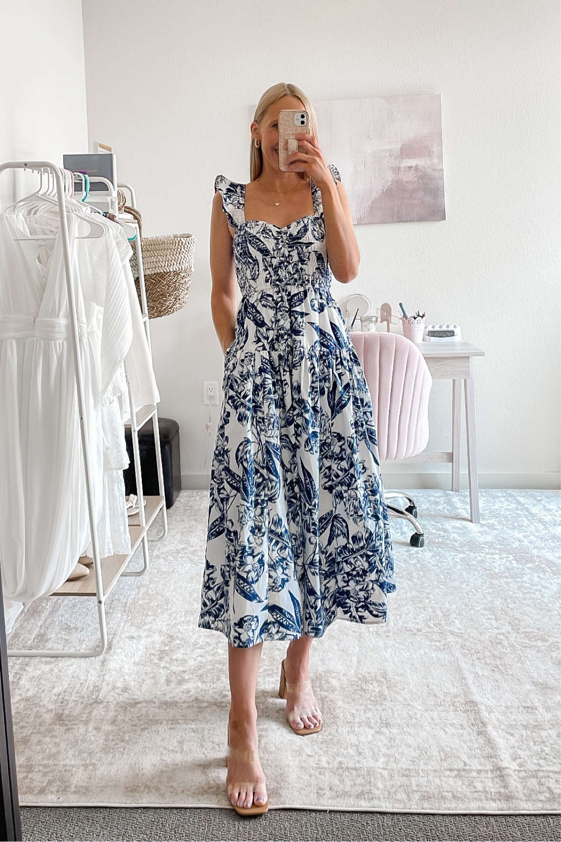 Blue and white dress for Summer. If I had to pick one dress to include in my summer capsule wardrobe, this smocked midi dress would be it! It works as a bridal shower dress, wedding guest dress, baby shower dress, brunch outfit, and so much more. It’s versatile and classic!

Summer dresses, coastal dress, blue and white floral dress, coastal midi dress, summer outfit ideas, Memorial Day outfit #blueandwhitedress #abercrombiedress #floralmididress

#LTKwedding #LTKSeasonal #LTKFind