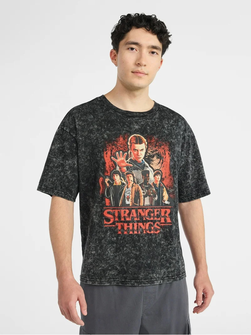 Netflix Stranger Things Roll Out Oversized Graphic T-Shirt from No Boundaries, Men's & Big Men's | Walmart (US)