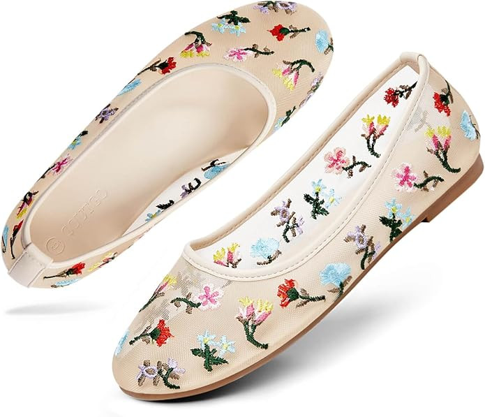 Coutgo Women's Mesh Ballet Flats | Amazon (US)