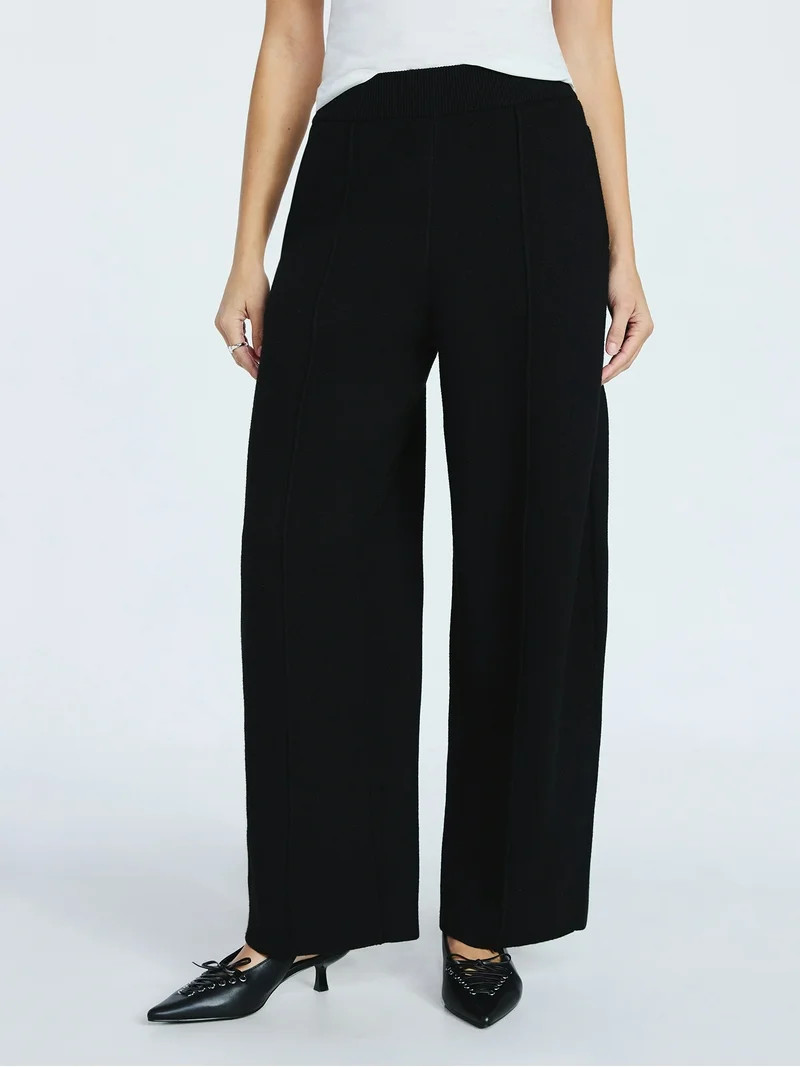 Scoop Women's Sweater Knit Barrel Pants, Sizes XS-XXL | Walmart (US)