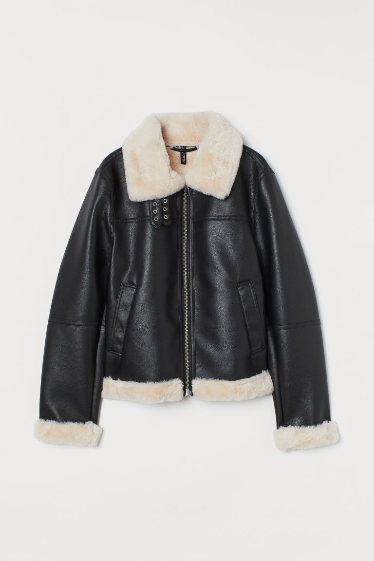 H & M - Faux Fur-lined Jacket - Black | H&M (US + CA)