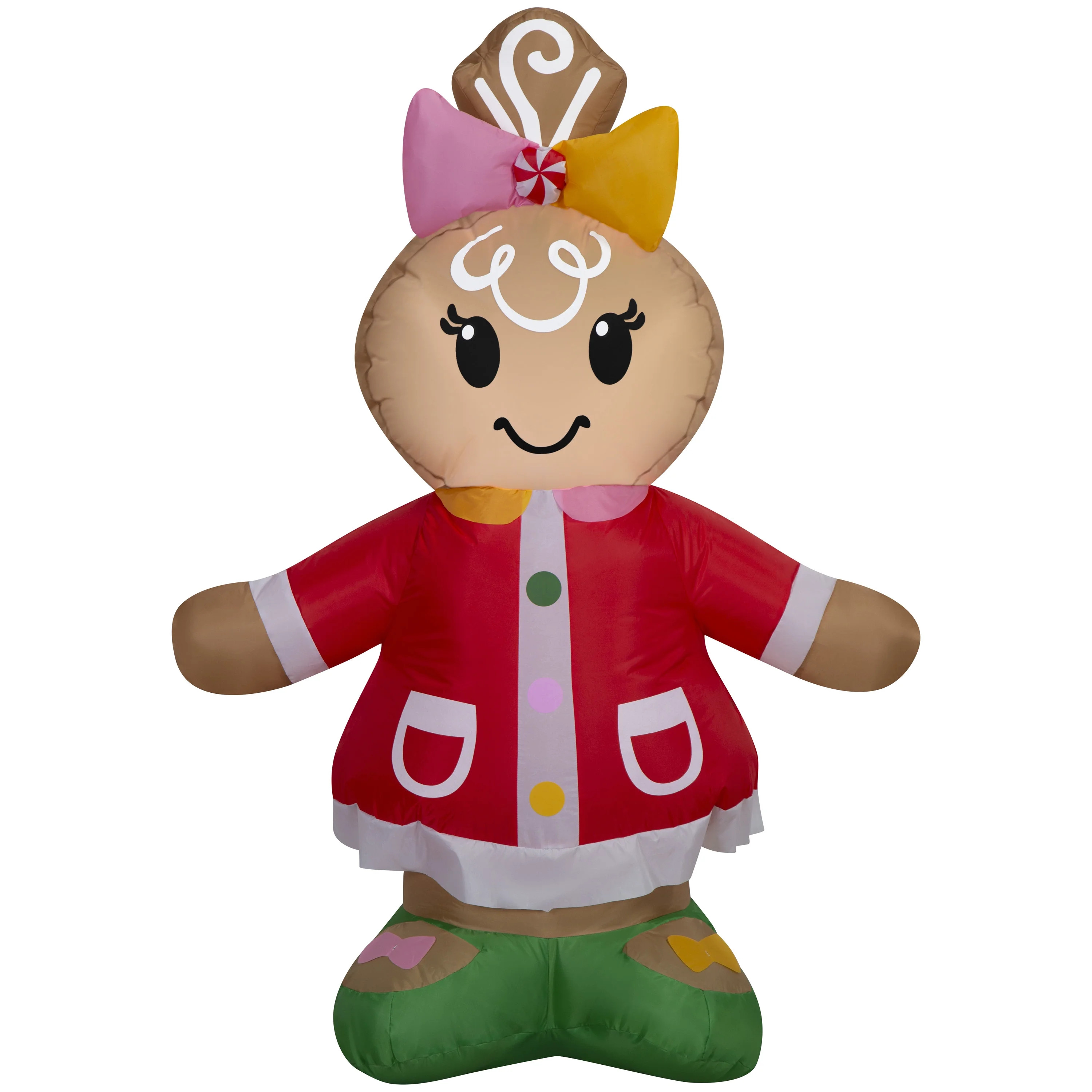 4 ft Gingerbread Girl Christmas Airblown Yard Inflatable, Multicolor, by Holiday Time | Walmart (US)