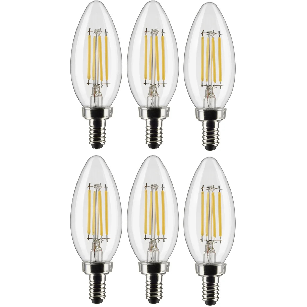 Wayfair Basics® 4 Watt B11 LED; Clear; Candelabra Base; 90 CRI; 3000K; 120 Volt (Set of 6) | Wayfair North America