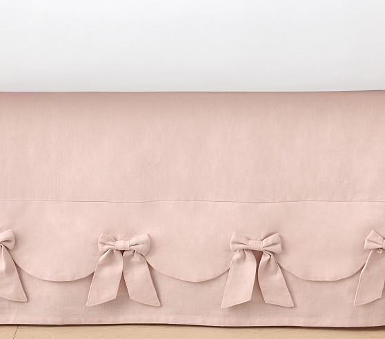 European Linen Bow Crib Skirt | Pottery Barn Kids