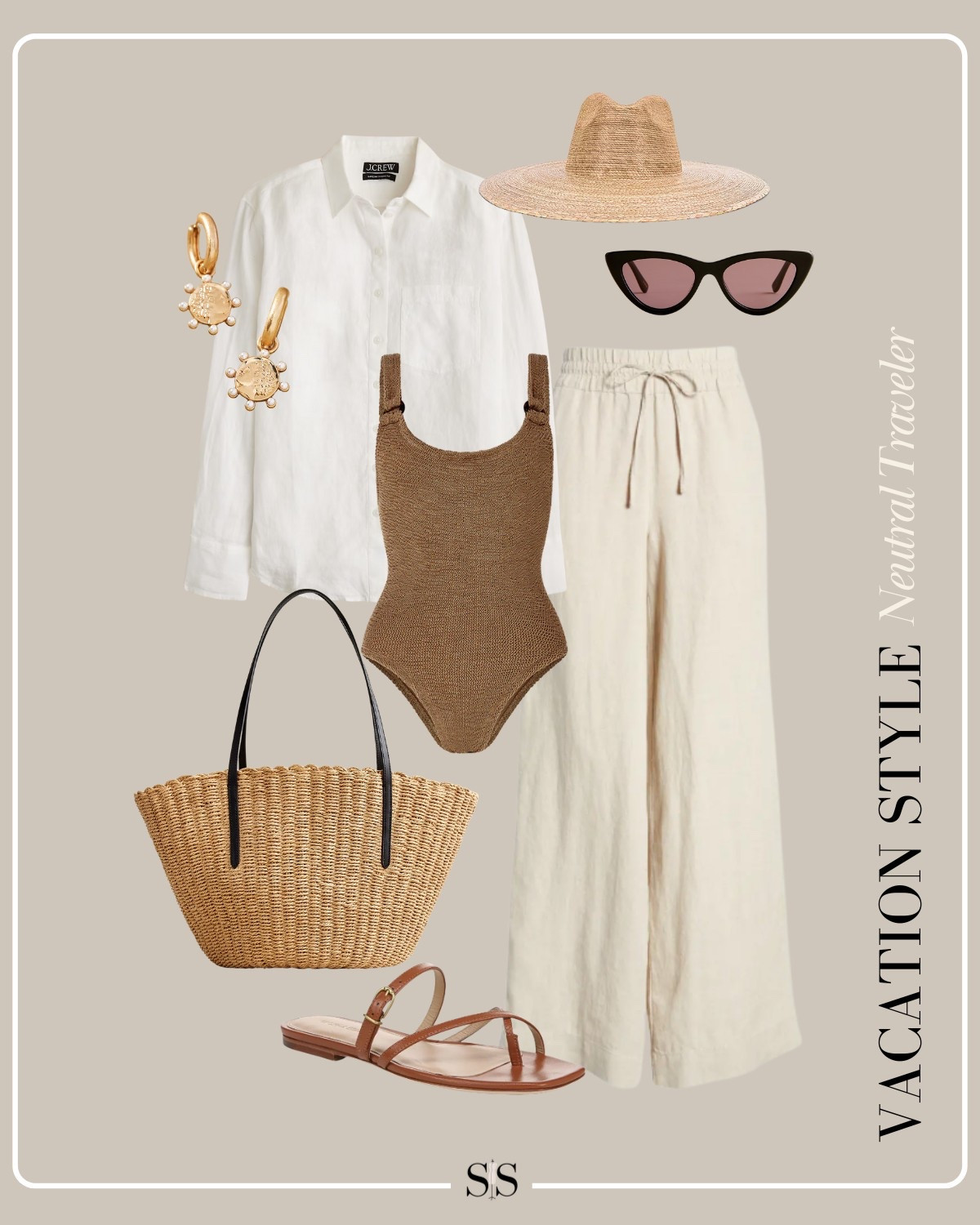 Vacation Style | Neutral Traveler:  

Effortless beachside style with a breathable linen shirt and neutral pants—perfect for a day of sun and relaxation!

#BeachDayStyle #NeutralTraveler #VacationOutfit 

#LTKStyleTip #LTKTravel