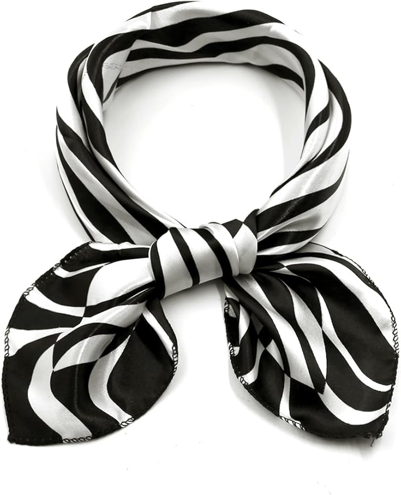 uxcell Women Small Square Scarf Scarves Leopard Printed Striped Polka Dots Pattern Kerchief Necke... | Amazon (US)