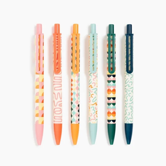 U Brands Laguna Ballpoint Pens, 6 Count, Colorful Cubist, Bold (1.0mm) Point, Black Ink | Walmart (US)