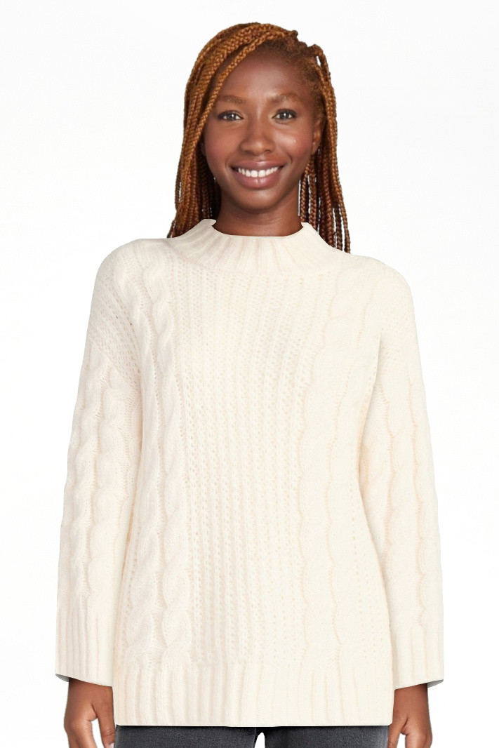 Scoop Women’s Oversized Cable Knit Sweater, Midweight, Size XS-XXL | Walmart (US)
