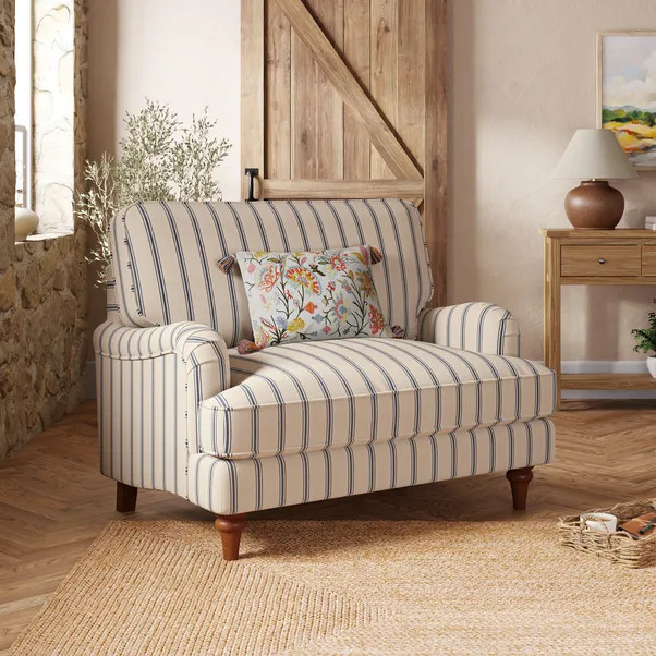 Beatrice II Folkstone Stripe Snuggle Chair | Dunelm