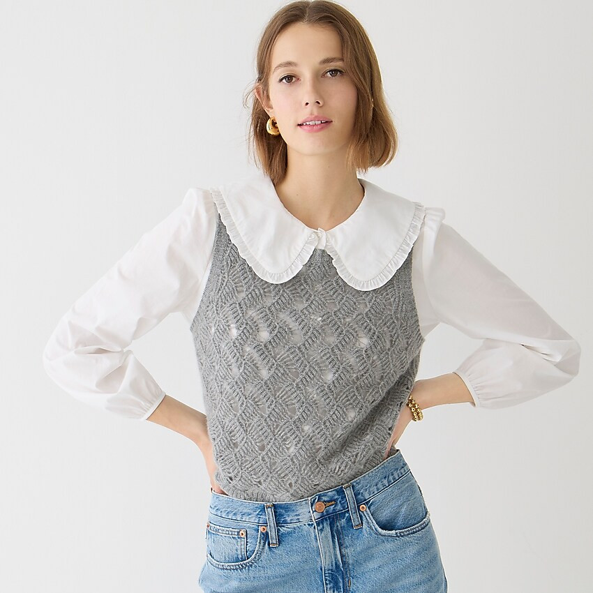 Cashmere pointelle sweater shell | J. Crew US