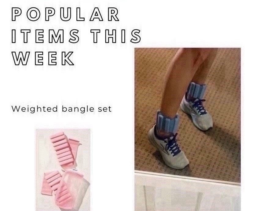 I like to add these bangles when I want to add a bit of resistance or switch up my leg day a little bit.  I also enjoy to wear them when walking. 


#exercise #fitnessequipment #bala #weights  #giftforher  

#LTKOver40 #LTKActive #LTKU