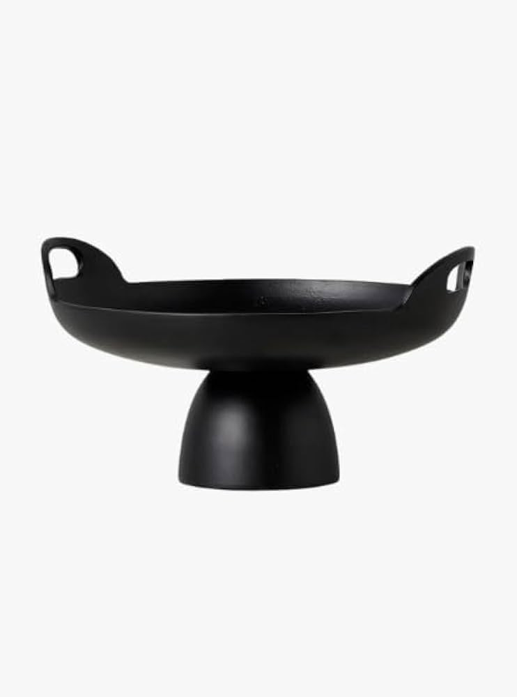Black Metal Pedestal Bowl, Small | Amazon (US)