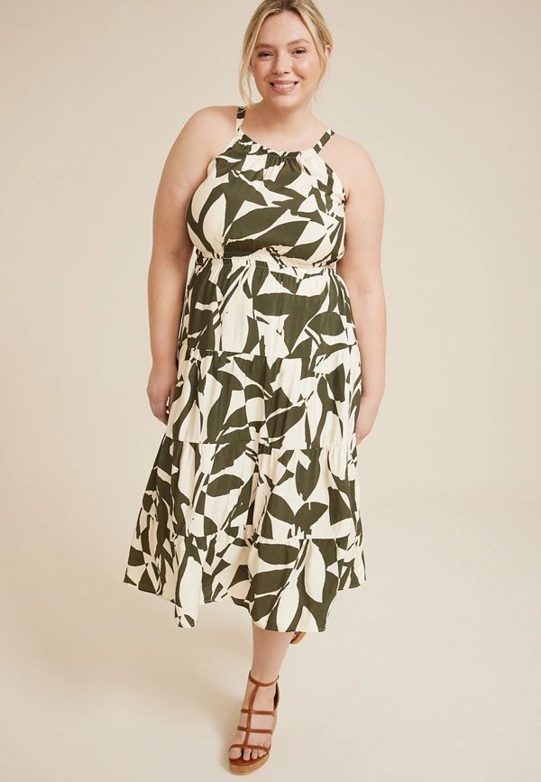 Plus Size Floral Side Cutout Maxi Dress | Maurices