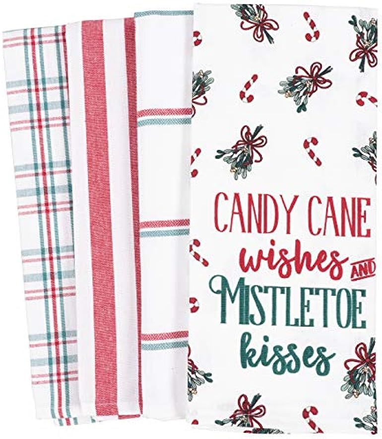 KAF Home Pantry Kitchen Holiday Dish Towel Set of 4, 100-Percent Cotton, 18 x 28-inch (Candy Cane... | Amazon (US)