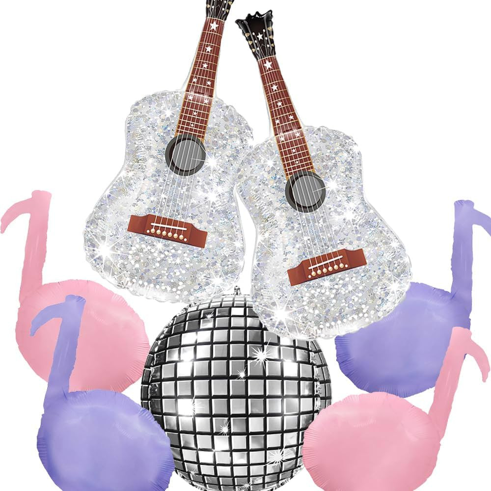 Pink and Purple Music Note Party balloons,Guitar Balloons,Disco ball balloons for Concert Music/E... | Amazon (US)