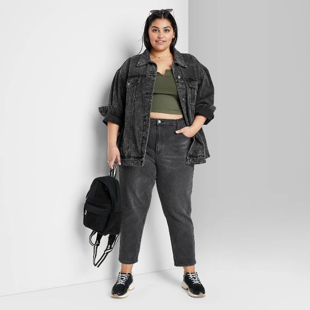 Women's Super-High Rise Curvy Mom Jeans - Wild Fable™ Black Wash | Target