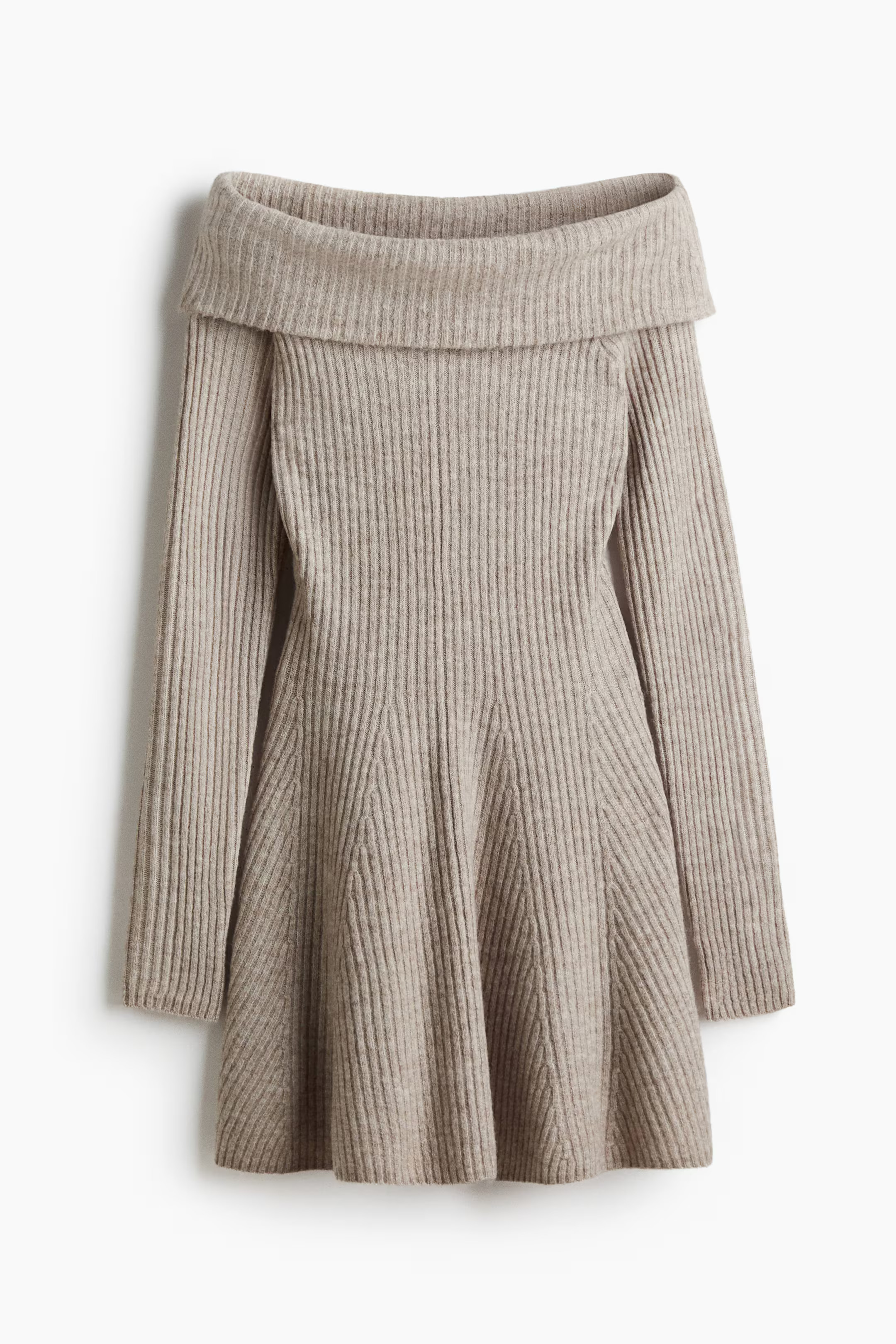 Rib-knit off-the-shoulder dress | H&M (UK, MY, IN, SG, PH, TW, HK)