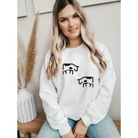 Cow Sweatshirt | Sweater| Farm Sweatshirt| Minimalist Women Women Crewneck | Etsy (CAD)