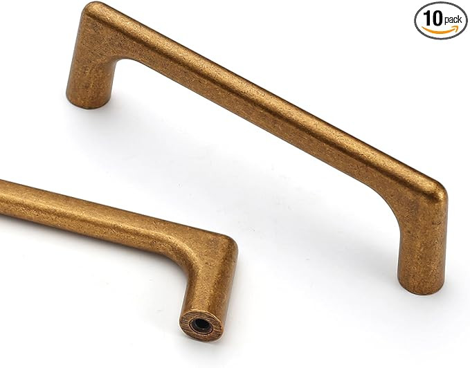 Asidrama 10 Pack 3.75 Inch(96mm) Antique Brass Cabinet Pulls Vintage Retro Cabinet Handles Cupboa... | Amazon (US)