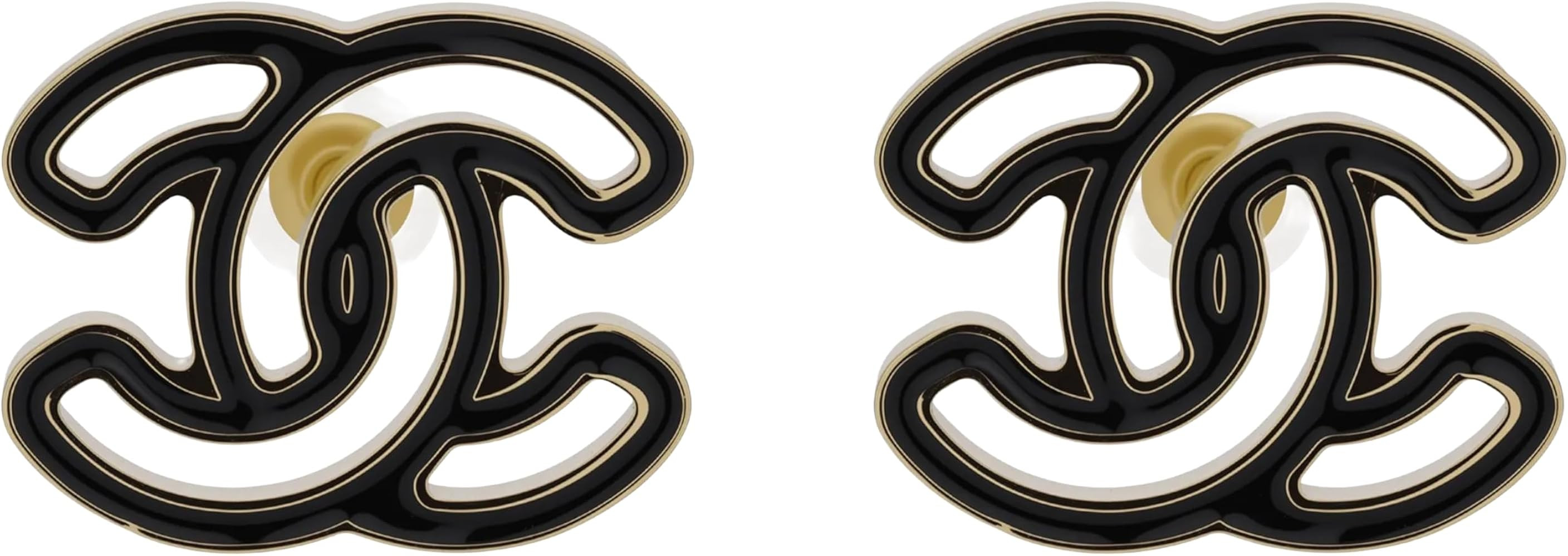 Women's luxury letter stud earrings, black and gold design, elegant and fashionable jewelry for e... | Amazon (US)