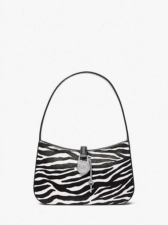 Lyra Small Zebra Print Calf Hair Pochette | Michael Kors US