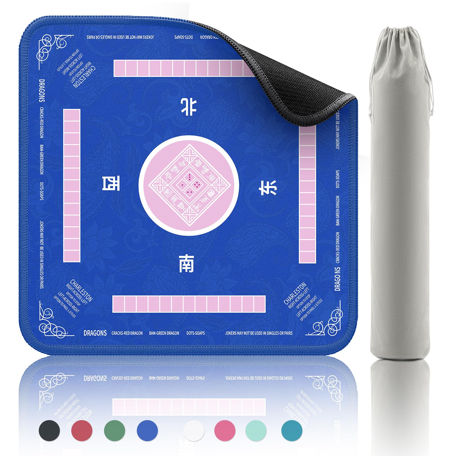 Mahjong Mat - Non-Slip Noise Reduction Gaming Mat 32.4x32.4 Inch for Mahjong/Poker/Board Games/Ca... | Amazon (US)