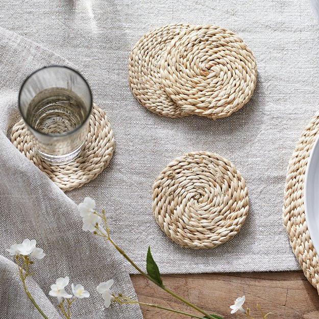 Jute Woven Coasters – Set of 4 | The White Company UK & ROW