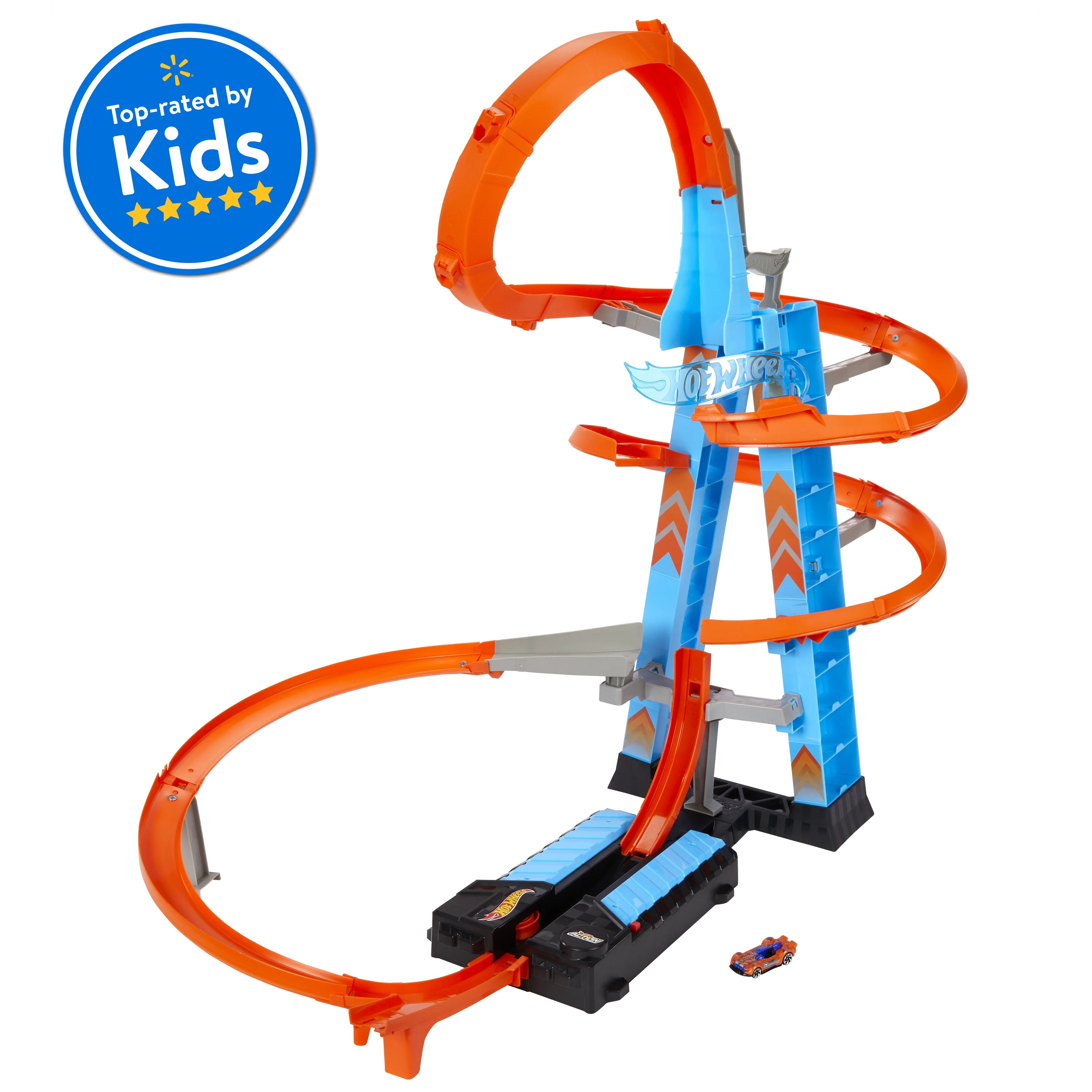 Hot Wheels Sky Crash Tower Track Set, 2.5+ Ft / 83 Cm High, Motorized Booster & 1 Car | Walmart (US)