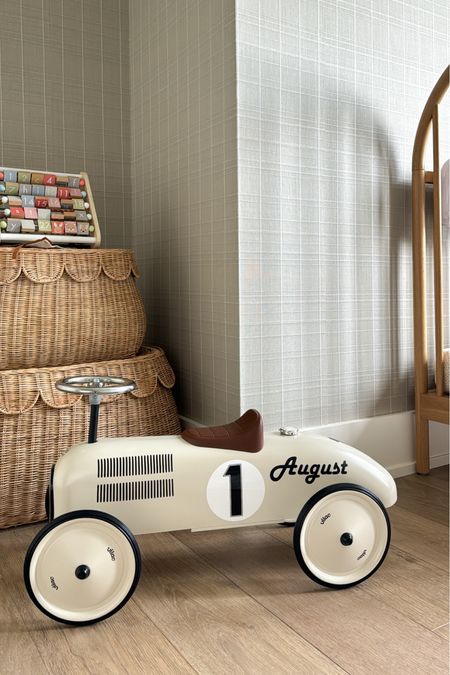Added this car to August’s room! Found this vintage car on Etsy - it’s so cute as a decor piece, but they can also sit & ride! 

#LTKHome #LTKBaby #LTKKids