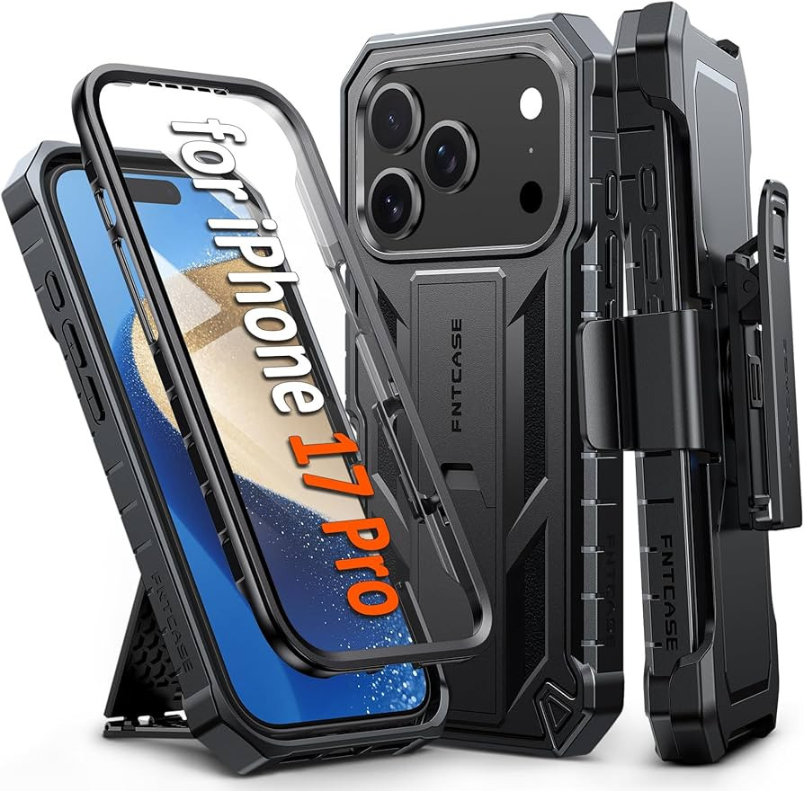 FNTCASE for iPhone 17 Pro Case: Military Grade Rugged Phone Cover with Kickstand & Holster | Shoc... | Amazon (US)