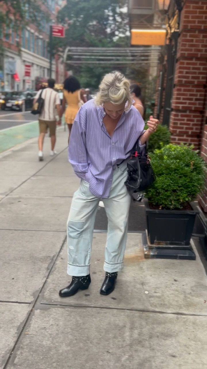 Too tired to wear anything remotely tight so I borrowed Aaron’s jeans 😉

I’m wearing Men’s 31 - shirt is Balenciaga from
2017 but linked similar 

#LTKVideo #LTKShoeCrush #LTKStyleTip