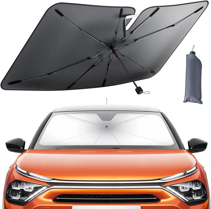 Lamicall Car Windshield Sunshade Umbrella - Foldable Car Windshield Sun Shade Cover, 5 Layers UV Block Coating, 52"x31" Front Window Heat Insulation Protection, for Auto Sedan, SUV Windshield | Amazon (US)