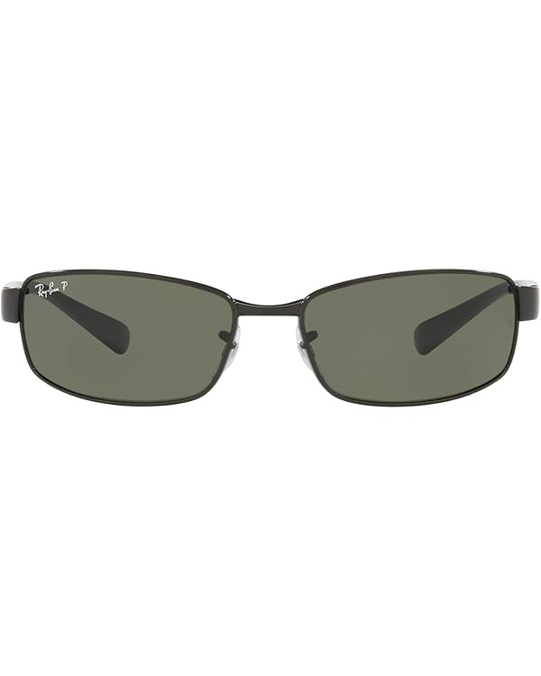Ray-Ban RB3364 Metal Polarized Rectangular Sunglasses | Amazon (US)
