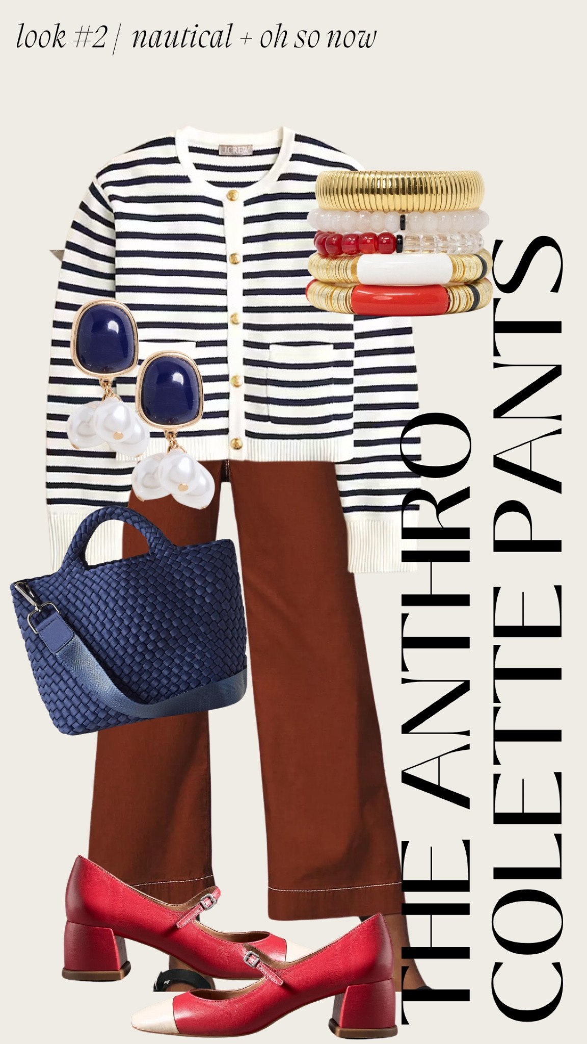 natural and now with hints of navy and red with the Colette pants | 

#LTKFindsUnder100 #LTKStyleTip #LTKSeasonal