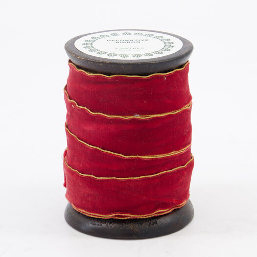 Berry Velvet Decorative Ribbon 25mm | TK Maxx