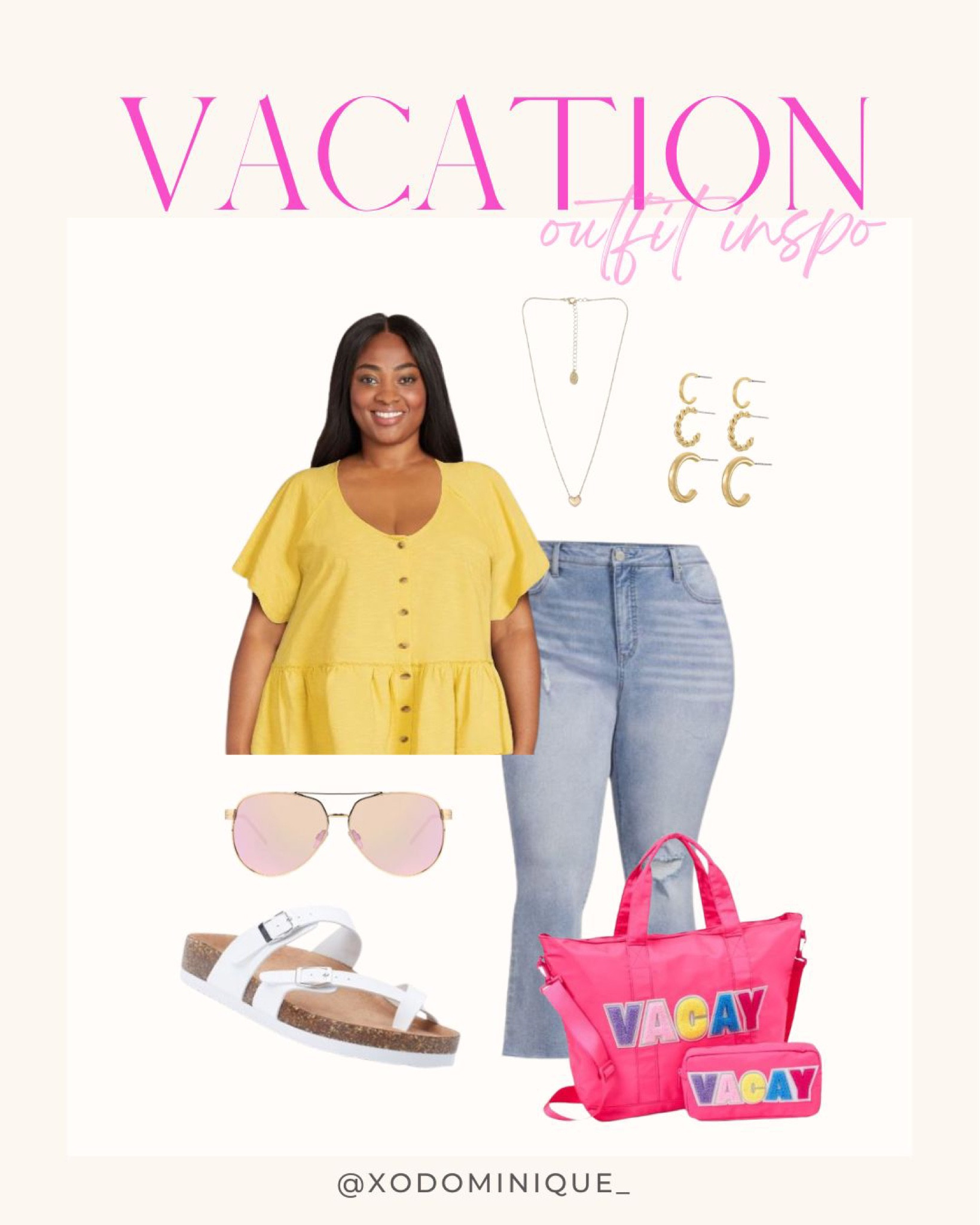 Casual and colorful outfit for a weekend getaway or Disney Trip! All items from Walmart! #plussizefashion #vacayoutfit #plussizejeans #springsandals #summersandals 

#LTKcurves #LTKunder100 #LTKFind