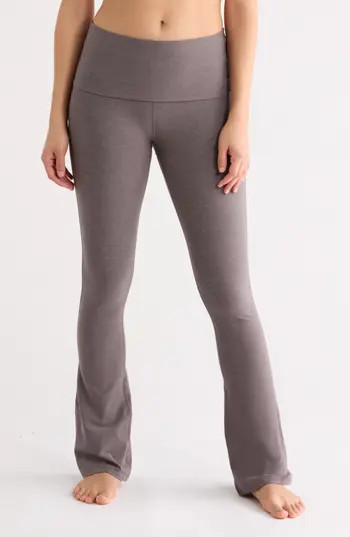 Beyond Yoga Space Dye Foldover Pants in Soft Umber Heather at Nordstrom Rack, Size X-Small | Nordstrom Rack