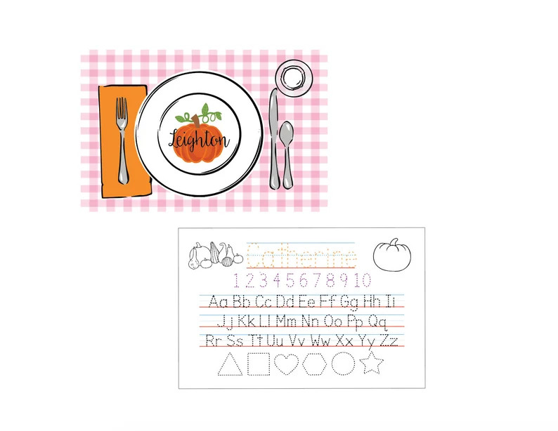 Halloween placemat Pumpkin placemat Personalized placemat | Etsy | Etsy (US)