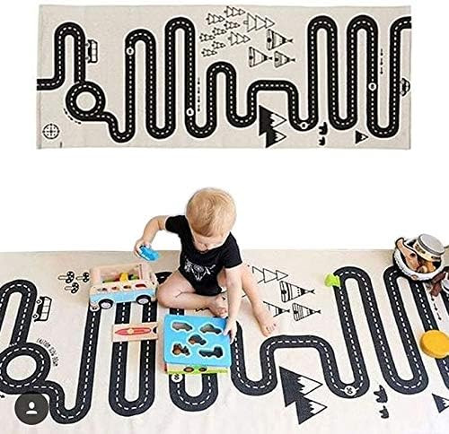 LISIBOOO Cotton Crawling Blanket,Play Games Floor Mat Road Adventure Racing Carpet,Kids Long Pad ... | Amazon (US)