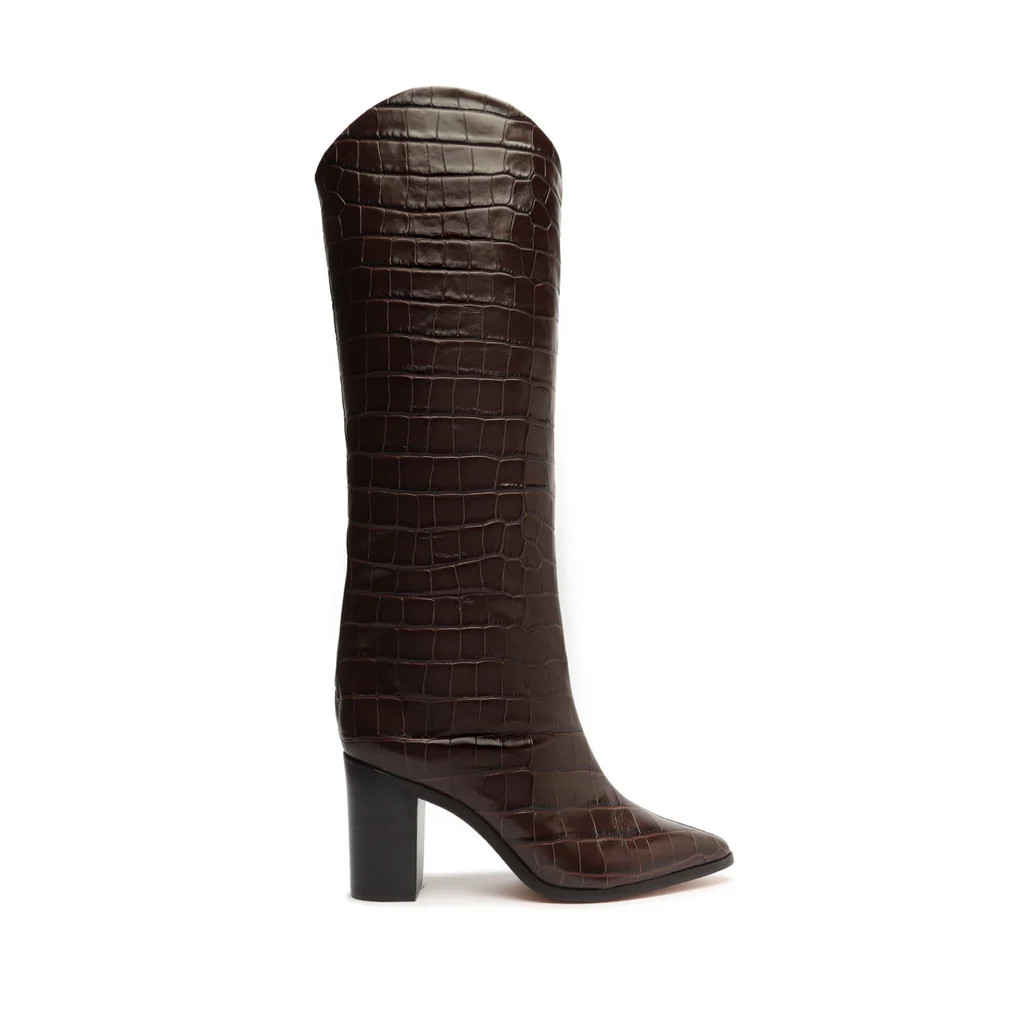 Maryana Block Boot in Dark Chocolate | Over The Moon