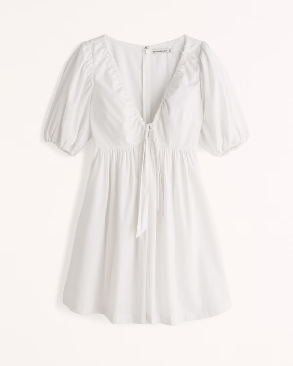 Women's Cinch-Front Poplin Mini Dress | Women's Dresses & Jumpsuits | Abercrombie.com | Abercrombie & Fitch (US)
