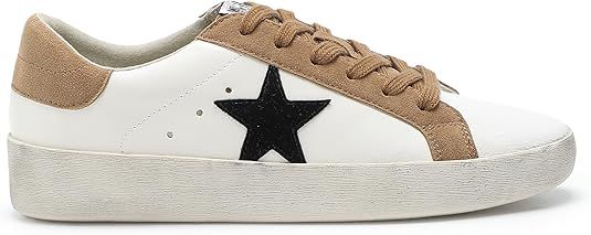 Mi.iM Brady Rubber Sole Lace-up Rhinestone Glitter Leather Suede Star Sneakers | Amazon (US)