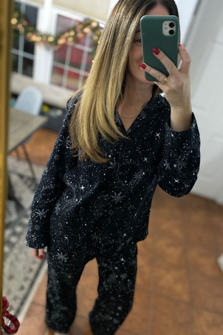 Coziest flannel pajamas from target! I’m wearing a medium, wanted it a little more loose. Great gifts for her and you can still get them shipped to you before Christmas!! 

#LTKHoliday #LTKfindsunder50 #LTKGiftGuide