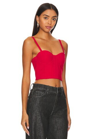 Alice + Olivia Adara Spaghetti Strap Bustier in Perfect Ruby from Revolve.com | Revolve Clothing (Global)