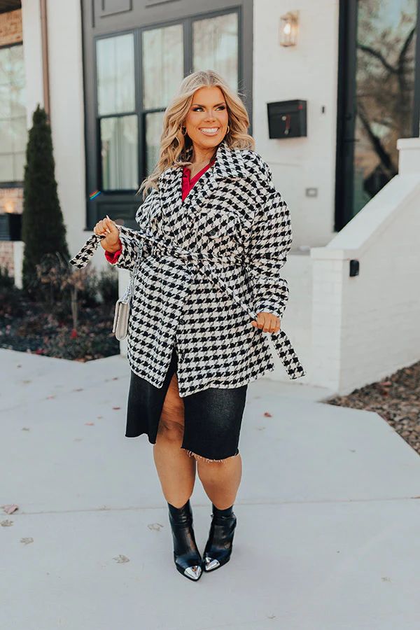 Cuddle So Close Houndstooth Jacket Curves | Impressions Online Boutique