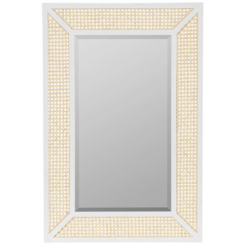 Sarah Cane Wall Mirror, White/Natural | One Kings Lane