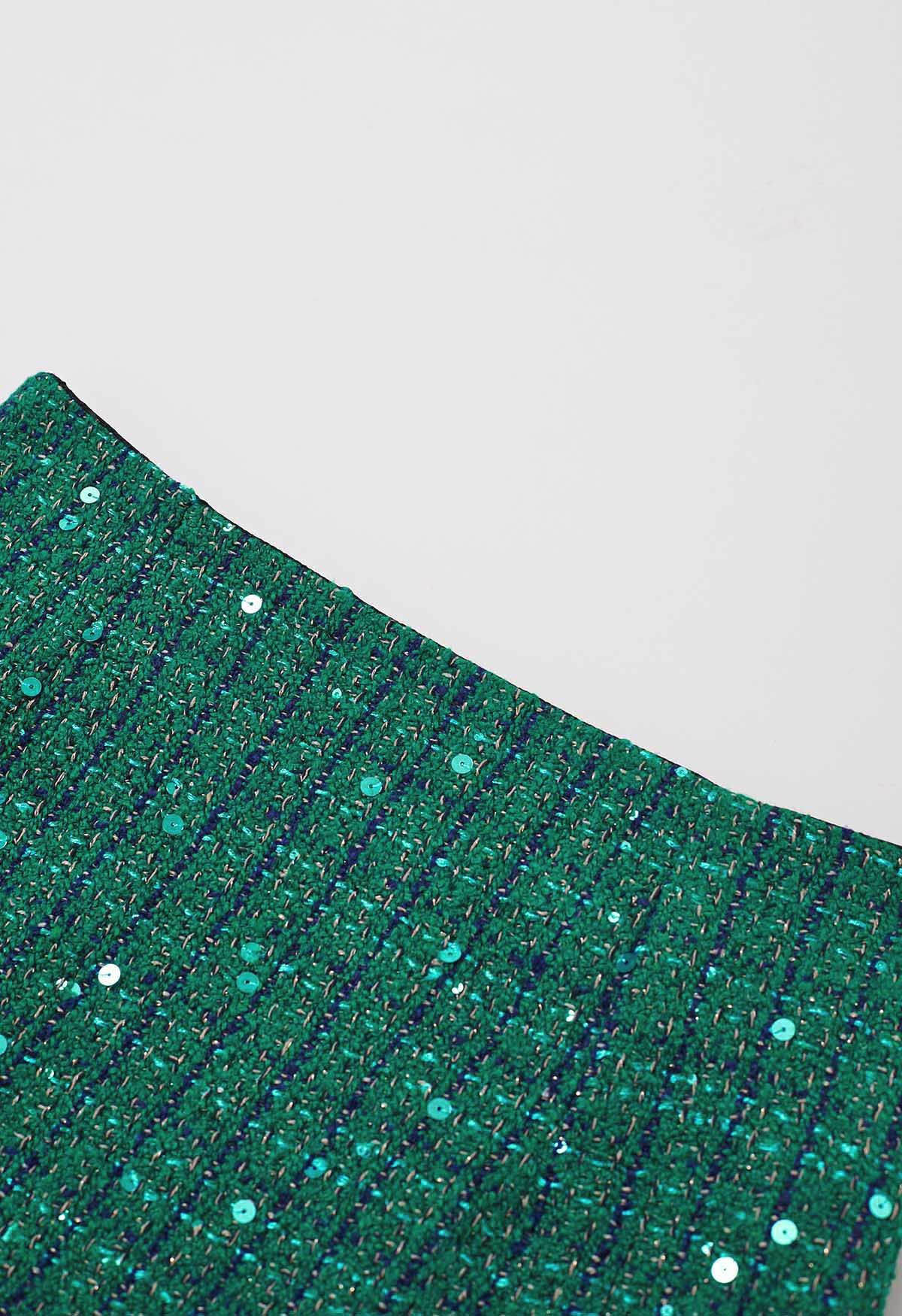 Holiday Sequin Tweed Mini Skirt | Chicwish