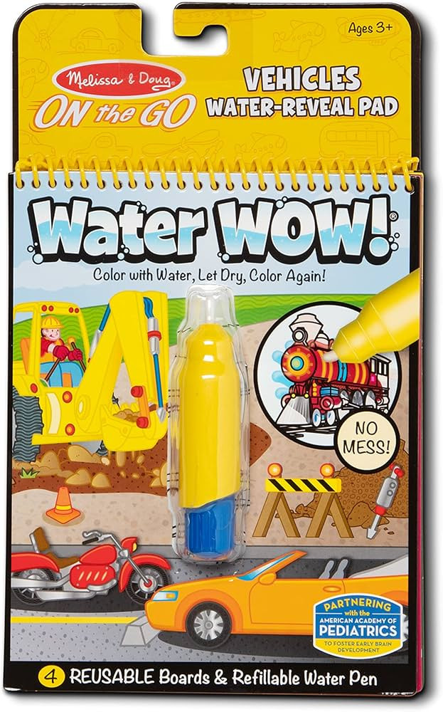 Melissa & Doug On the Go Water Wow! Reusable Water-Reveal Activity Pad - Vehicles - Stocking Stuf... | Amazon (US)