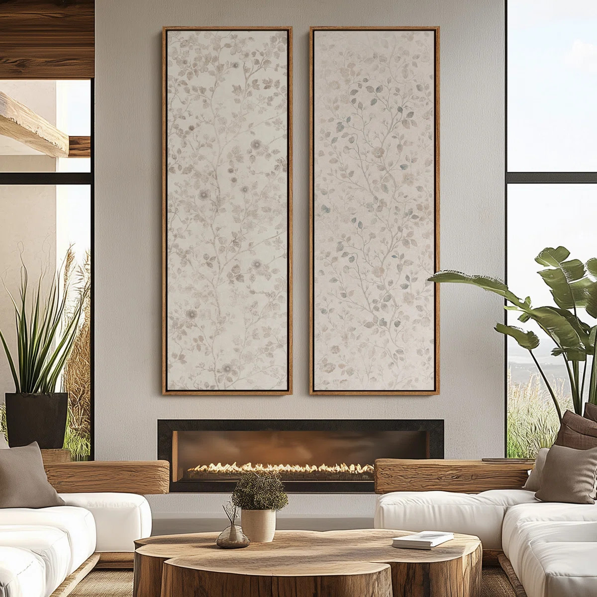 Vintage Landscape Wall Art - 20x60 inches Framed Canvas Set of 2 (Set of 2) | Wayfair North America